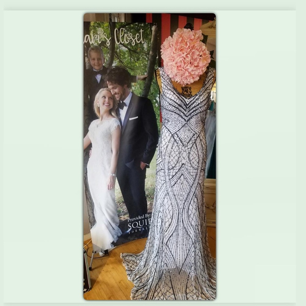 White beaded gown